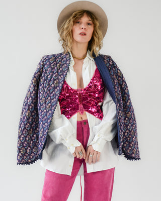 Stunning Indian Cotton Quilted Jacket