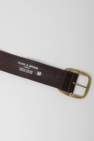 Oversized Buckle Brown Wide Leather Belt