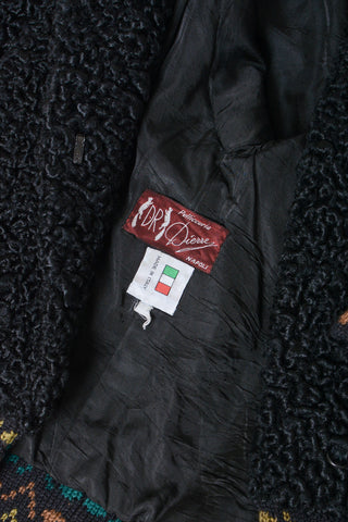 Rare Curly Wool Knit Trim Coat