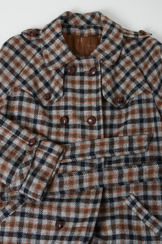 Sherlock Gingham Wool Trench Coat