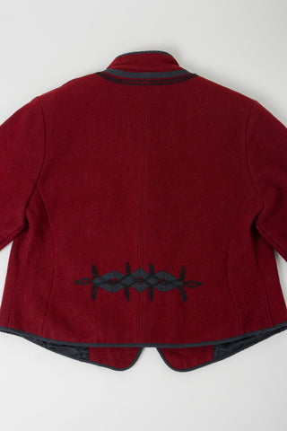 Oxblood Guatemalan Folk Art Wool Jacket