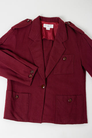 Christian Dior Oxblood Wool Blazer