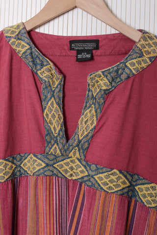 J. Peterman Stripe Cotton Caftan Maxi