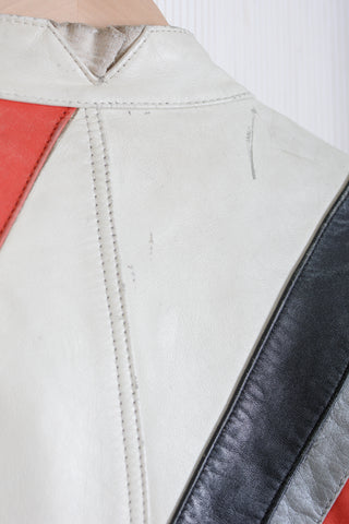 Badass Black Red White Moto Jacket - as is