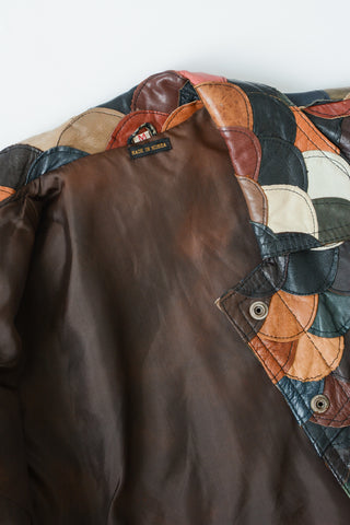 INSANE Patchwork Scallop Leather Jacket