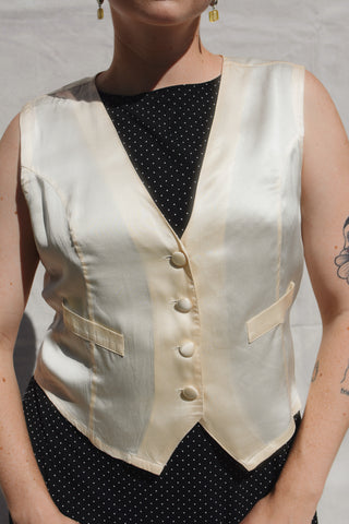 Ivory Victoria's Secret Gold Label Silk Vest