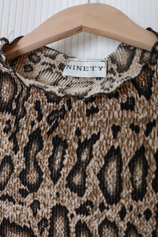 Plisse Animal Print Shell Tank