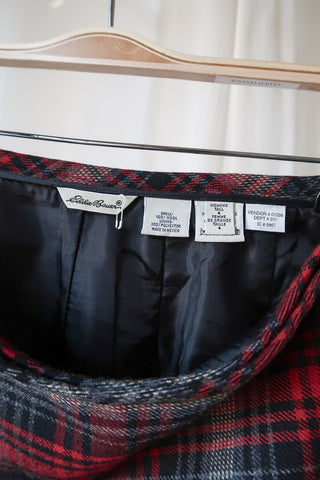 Tartan Plaid Wool Wrap Skirt ~ 27W