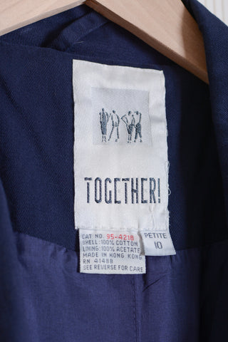 Together! Navy Cotton Trench Coat