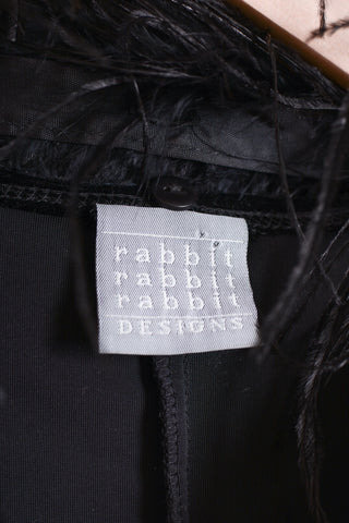Marabou Feather Black Velvet Top