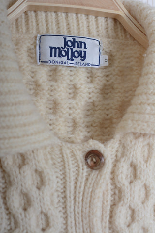Cozy Ivory Irish Wool Cardigan