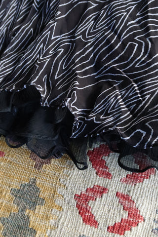 Topography Print Double Layer Chiffon Maxi