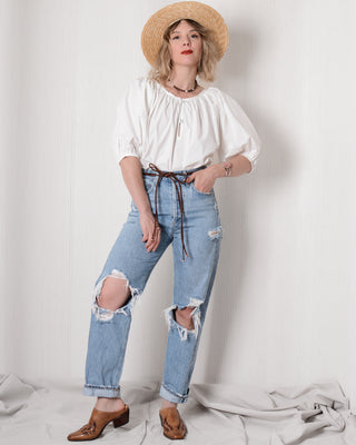 Flora Cotton Blouse in White