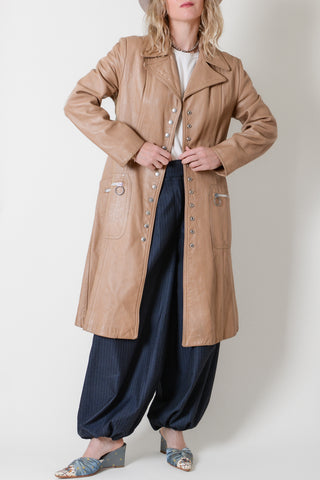 Rad Tan Belted Leather Jacket