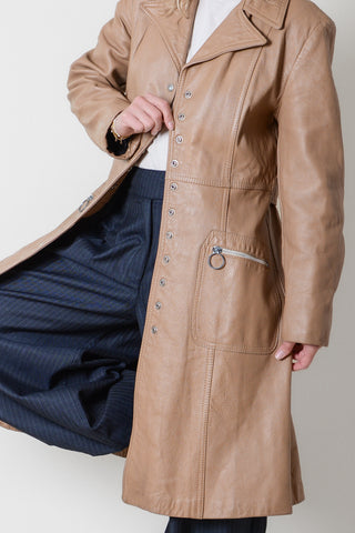 Rad Tan Belted Leather Jacket