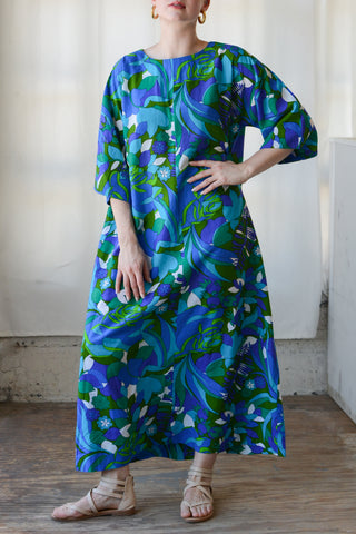 Cool 70s Abstract Floral Caftan