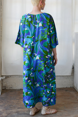 Cool 70s Abstract Floral Caftan