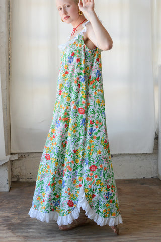 Darling 70s Eyelet Ruffle Floral Maxi