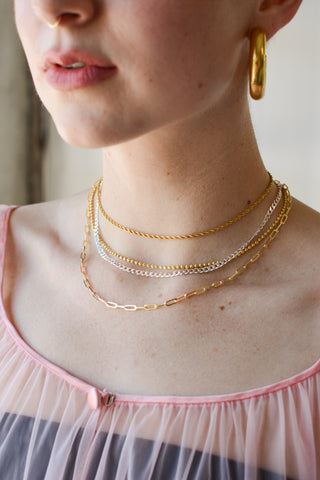 14K Gold Plated Sterling Moon Cut Chain ~ 16"