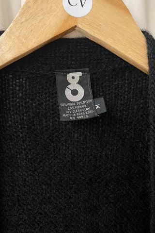 Mohair Wool Stripe Long Cardigan