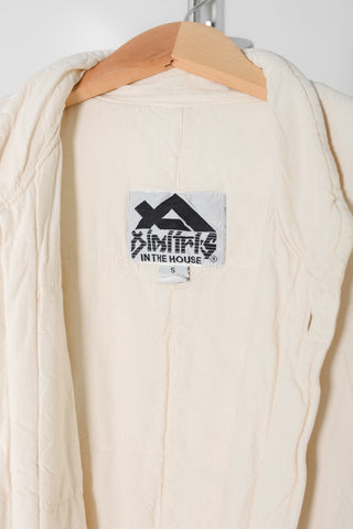 Cream Cotton Long Puffer Coat