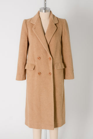 Cashmere Long Coat w Removable Fur Collar