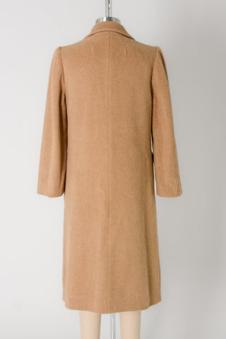 Cashmere Long Coat w Removable Fur Collar