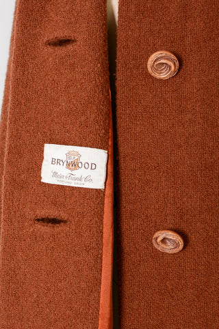 60s Rust Tweed Mink Collar Coat