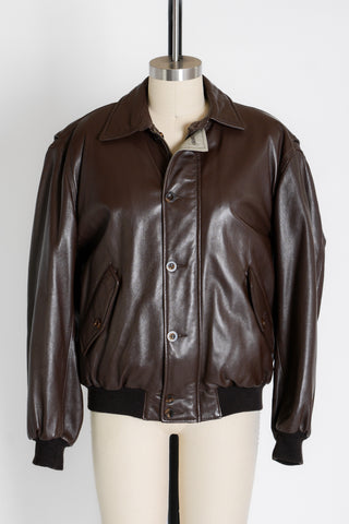 Façonnable Chocolate Leather Liner Bomber