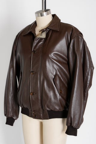 Façonnable Chocolate Leather Liner Bomber