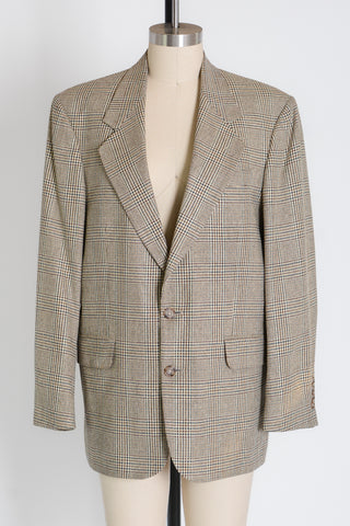 Oscar de la Renta Wool Plaid Blazer