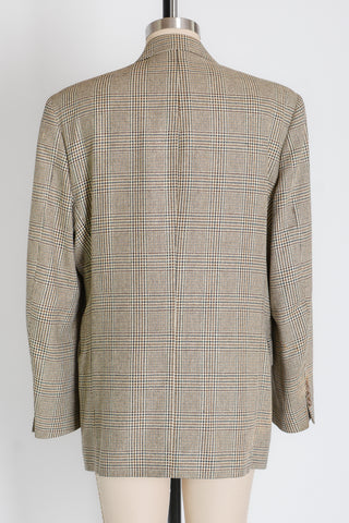 Oscar de la Renta Wool Plaid Blazer