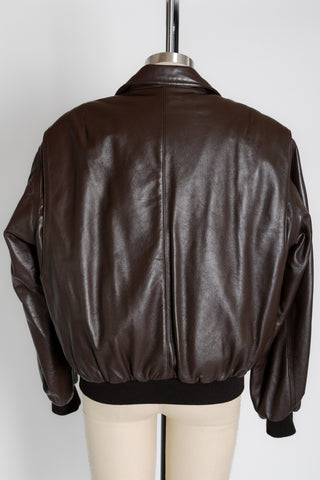 Façonnable Chocolate Leather Liner Bomber