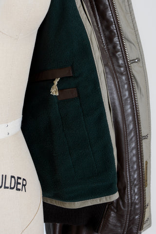 Façonnable Chocolate Leather Liner Bomber