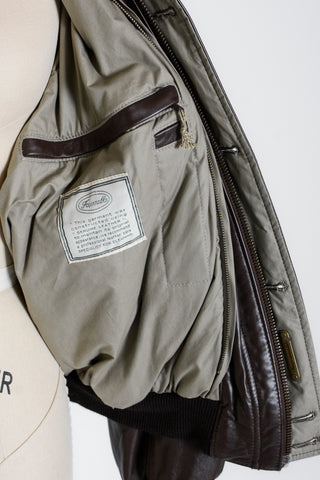 Façonnable Chocolate Leather Liner Bomber