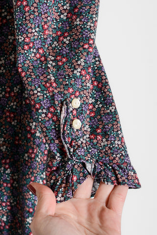 Gunne Sax Ditsy Floral Velvet Ribbon Dress