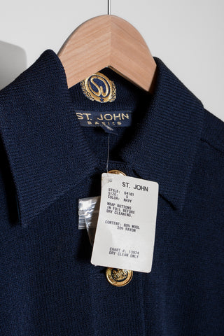 Deadstock St John Navy Santana Knit Jacket