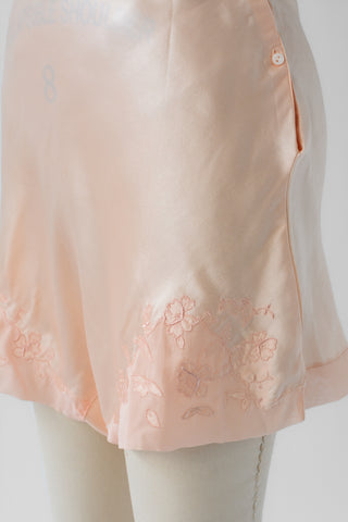 Peach Embroidered Bias 30s Tap Shorts