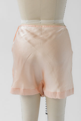 Peach Embroidered Bias 30s Tap Shorts