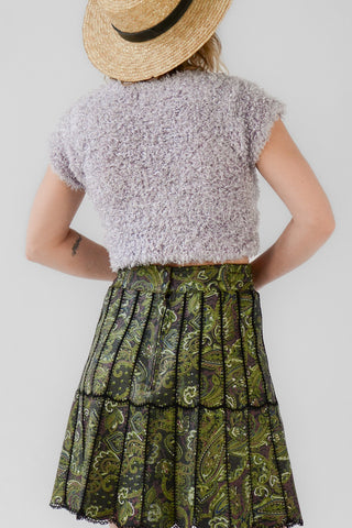 Lavender Shag Crop Sweater