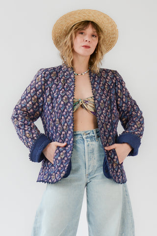 Stunning Indian Cotton Quilted Jacket