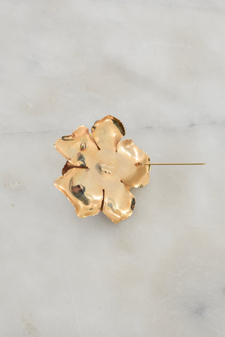 Brushed Gold Rose Brooch