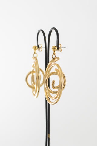 Gold Swirl Hoop Earrings