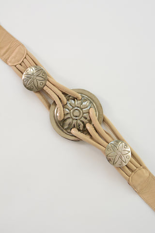 Rad Silver Conch Leather Belt
