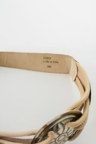 Rad Silver Conch Leather Belt