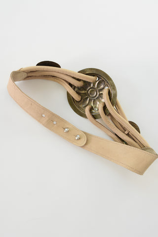 Rad Silver Conch Leather Belt