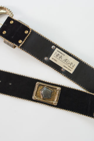 Nina Arjani Embelleshed Suede Belt