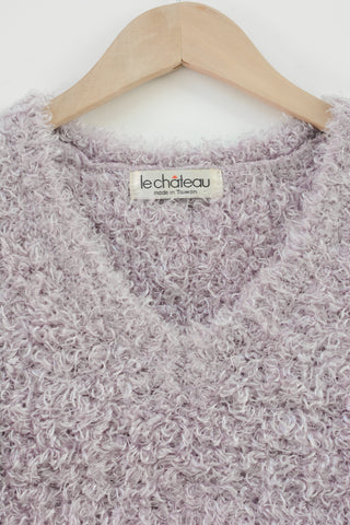 Lavender Shag Crop Sweater