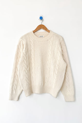 Cotton Fisherman Sweater in Naturel
