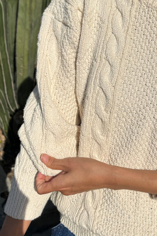 Cotton Fisherman Sweater in Naturel